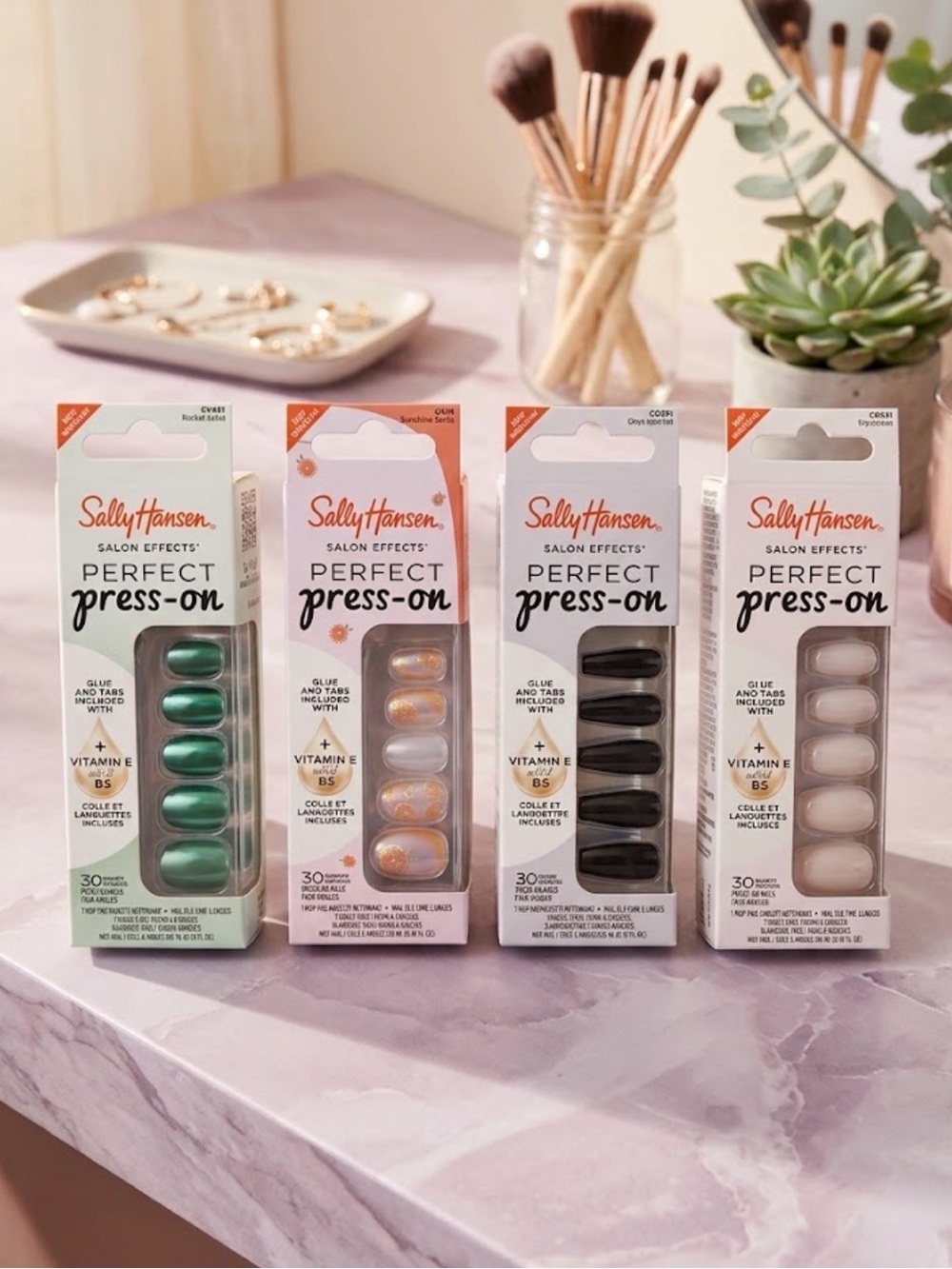 Sally Hansen Perfect Press-On Nails Bundle (4 Sets)